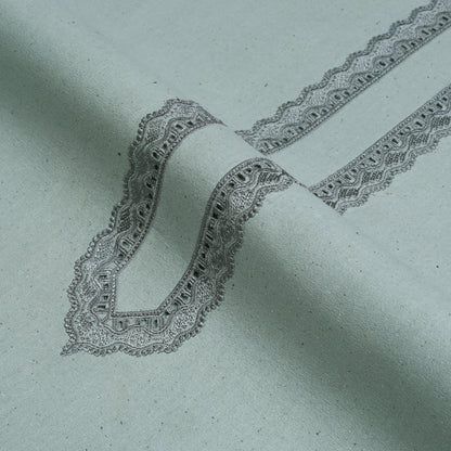 Men Gray Unstitched Embroidered Fabric