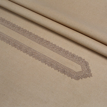 Men Unstitch Embroidered Khaddar Cutwork - Fawn