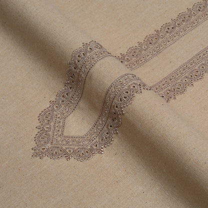 Men Unstitch Embroidered Khaddar Cutwork - Fawn