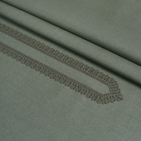 Men Unstitch Embroidered Khaddar Cutwork - Moss
