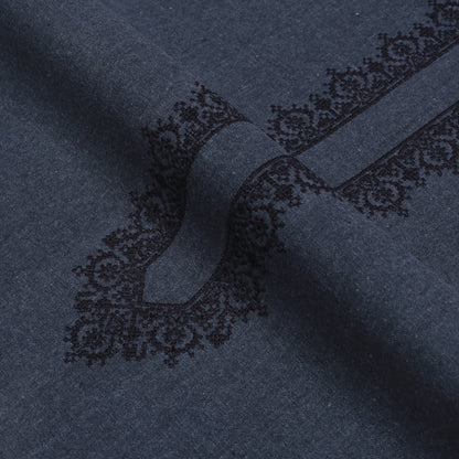 Men Unstitch Embroidered Khaddar Cutwork - Charcoal