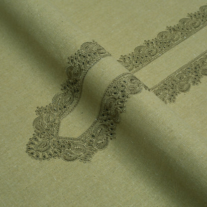 Men Unstitch Embroidered Khaddar Cutwork - Sage