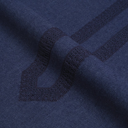 Denim Unstitch Embroidered Khaddar Cutwork  
