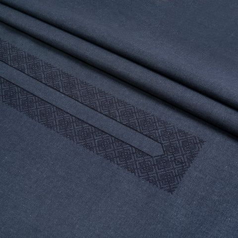 Men Unstitch Neckline Embroidered Khaddar - Lava Grey