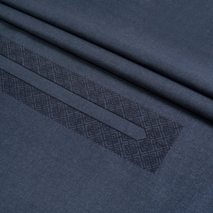 Men Unstitch Neckline Embroidered Khaddar - Lava Grey