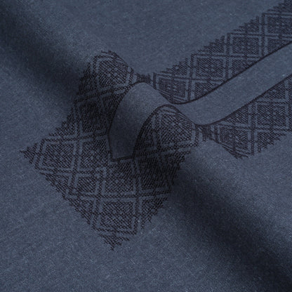 Men Unstitch Neckline Embroidered Khaddar - Lava Grey