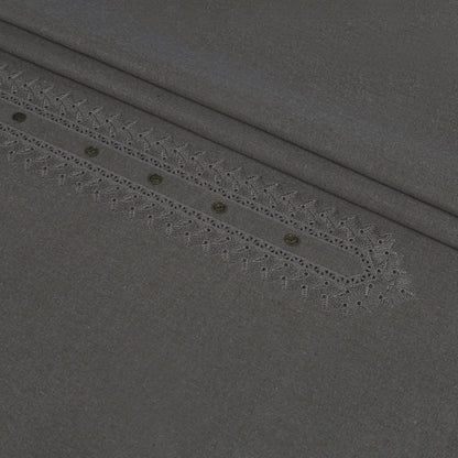 Men Unstitch Embroidered Khaddar Cutwork Davy-Grey
