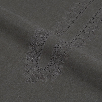 Men Unstitch Embroidered Khaddar Cutwork Davy-Grey