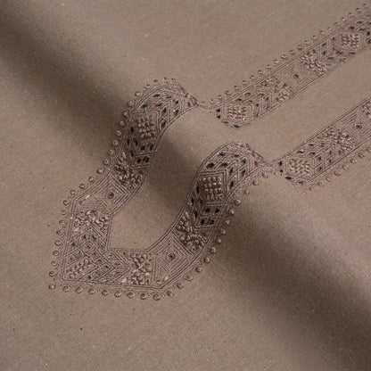 Men Unstitch Embroidered Khaddar Cutwork - Tan