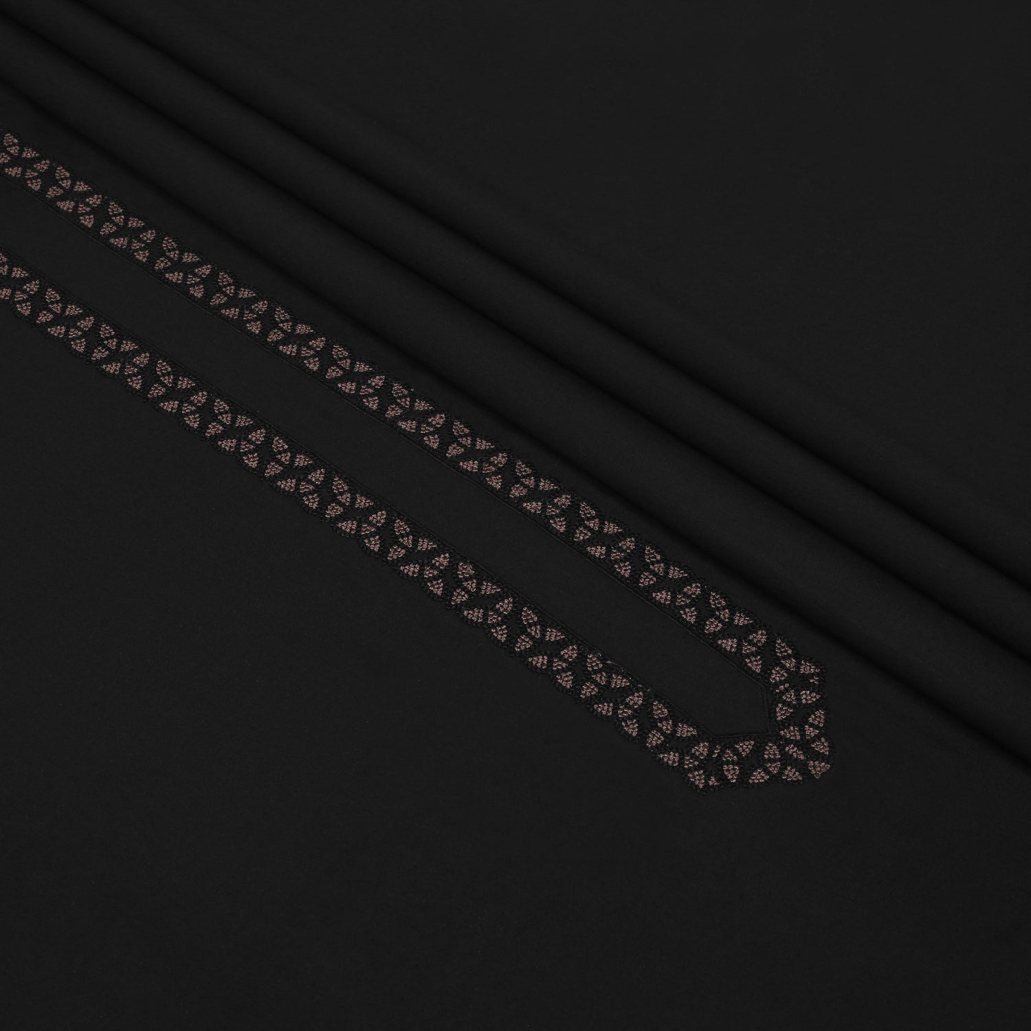 Men Neckline Embroidered Kameez Shalwar Black Wash n Wear