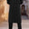 Men Unstitch Neckline With Front Allover Cotton-Thread - Black