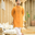 Shehnai Men Unstitch Embroidered Cotton-Silk Fabric Kurta Maize-Orange