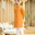 Shehnai Men Unstitch Embroidered Cotton-Silk Fabric Kurta Maize-Orange