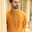 Shehnai Men Unstitch Embroidered Cotton-Silk Fabric Kurta Maize-Orange