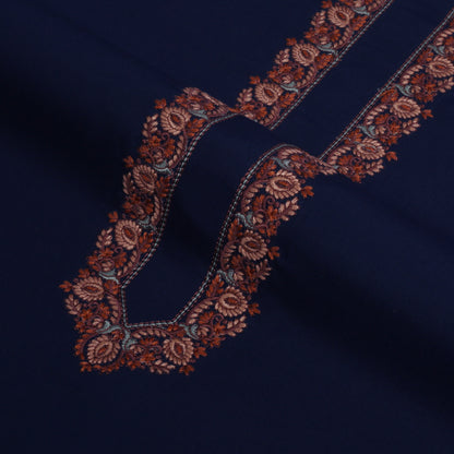 Men Unstitch Navy Kashmiri Embroidered Kameez Shalwar