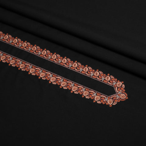 Men Unstitch Black Kashmiri Embroidered Kameez Shalwar - '25