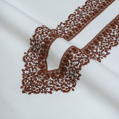Men Kashmiri Embroidered Wash-N-Wear - Off-White