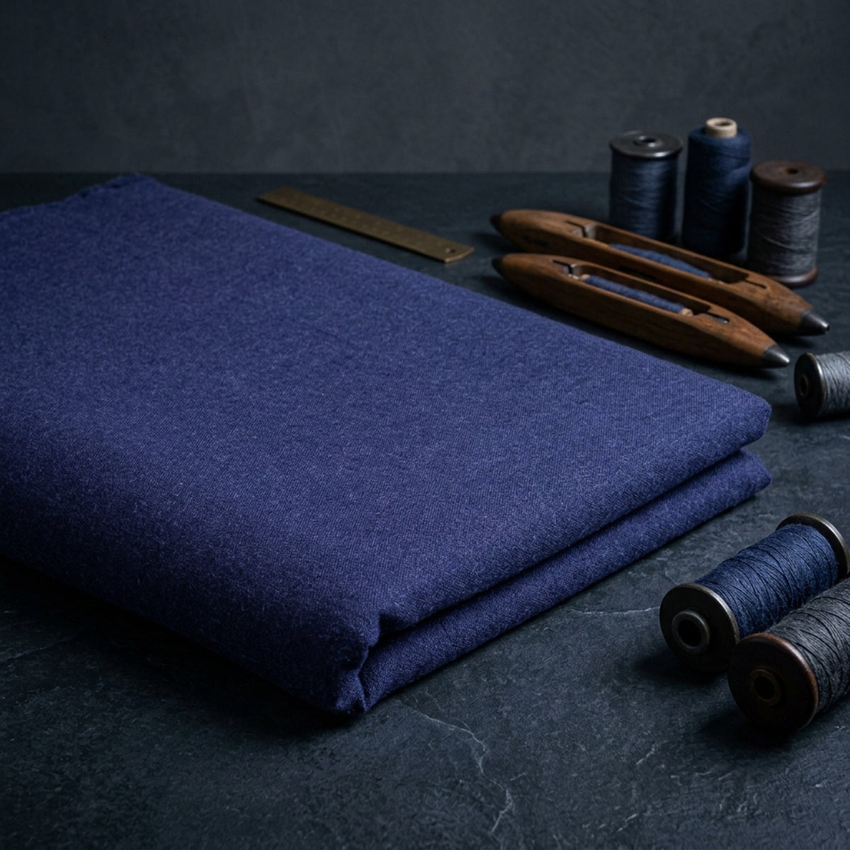 Navy Luxury Wool Suiting | Unstitched Fabric For Men