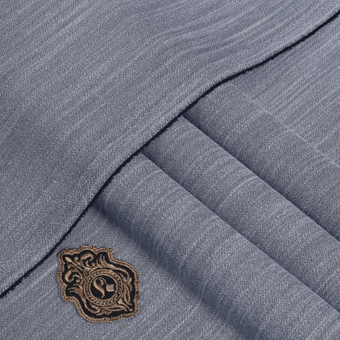 Silver Signature Melange Cotton | Unstitched Fabric For Men