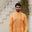 Carrot-Orange & Zinc Embroidered Kurta Shalwar - Soft Fine Cotton