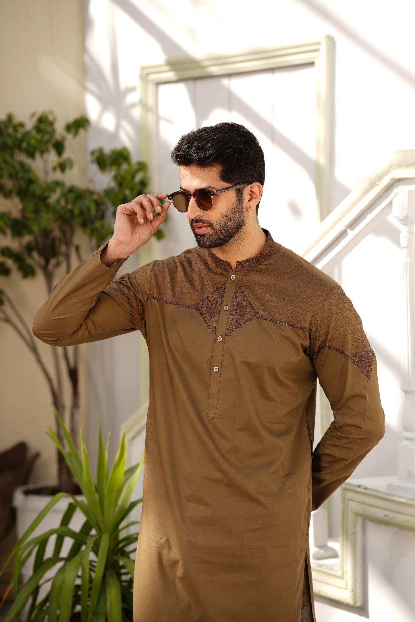 Peanut Embroidered Kameez Shalwar - Soft Fine Cotton Luxury