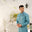 Pale-Turquoise Embroidered Kameez Shalwar - Chest & Placket Design