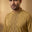 Men Unstitch Cross Stitch Embroidered Neckline Kameez Shalwar -Antique-Gold