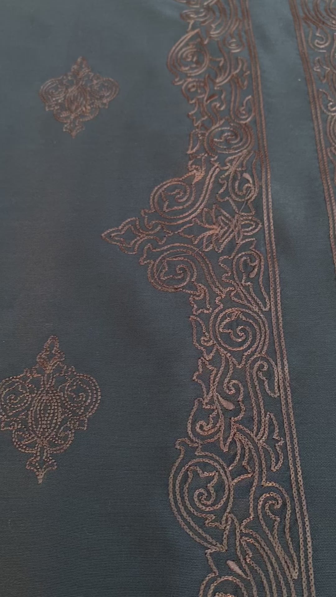 Shehnai Men Unstitch Embroidered Cotton-Silk Fabric Kameez Shalwar Prussian