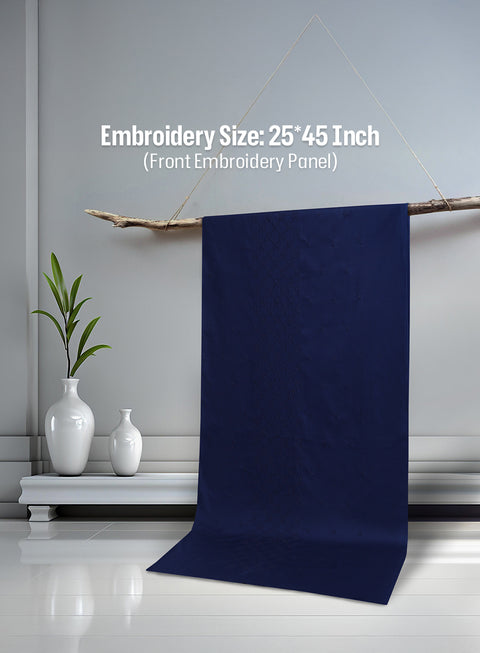 Men Unstitch Front Allover Cotton-Thread - Navy